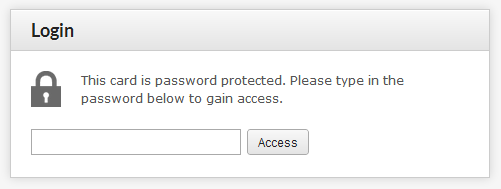A password-protected vCard
